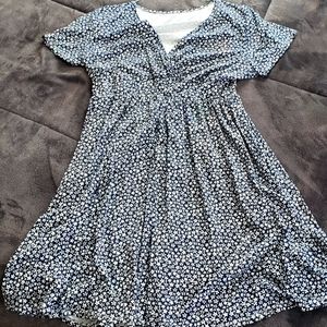 Cute white and navy floral dress